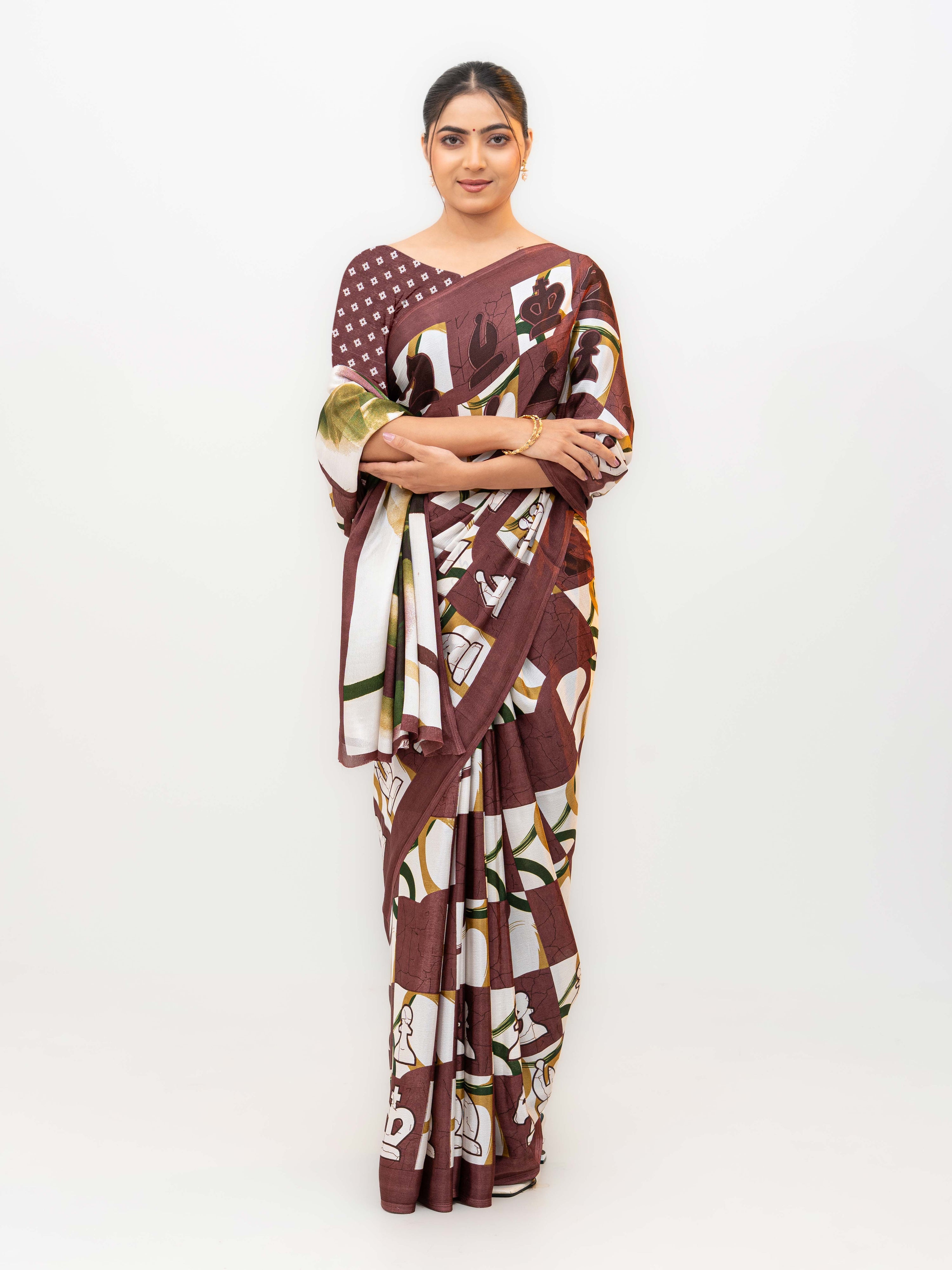 Brown Turkey Silk Saree