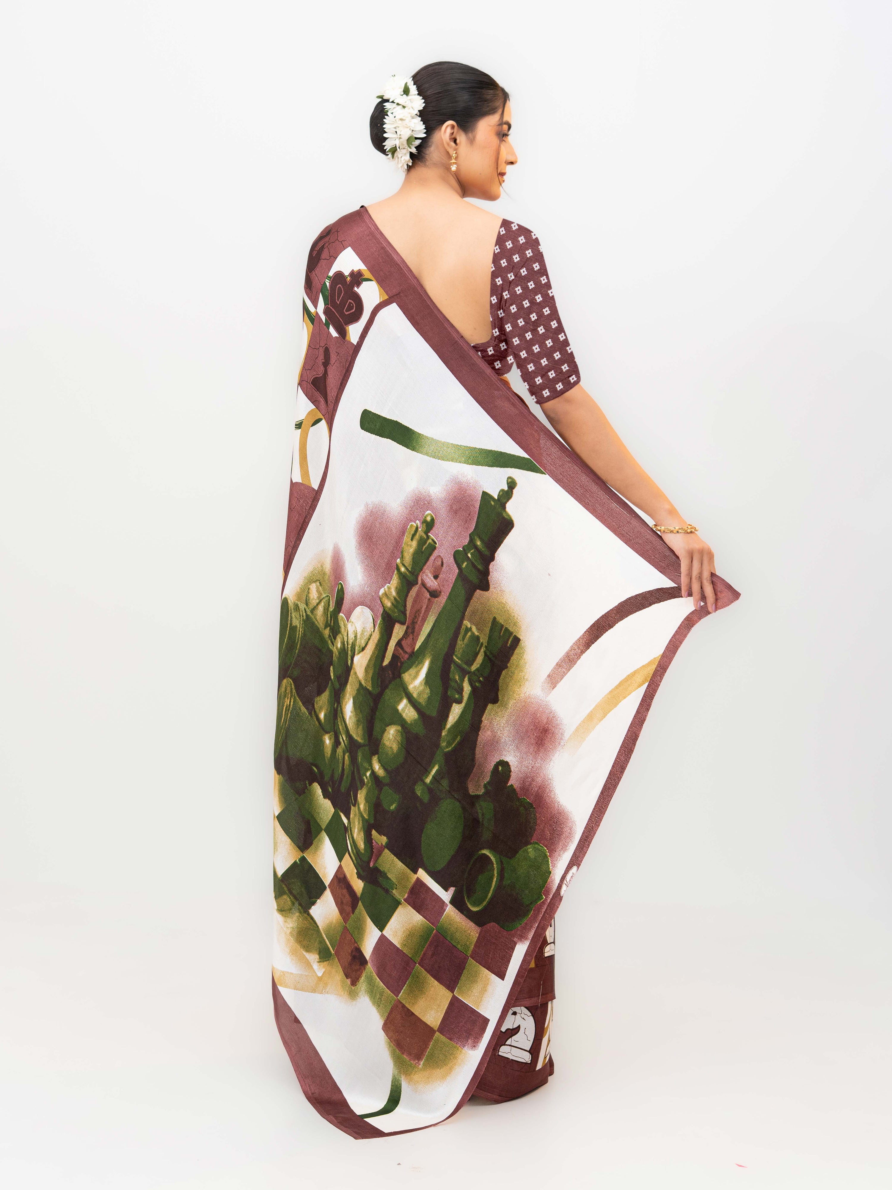Brown Turkey Silk Saree