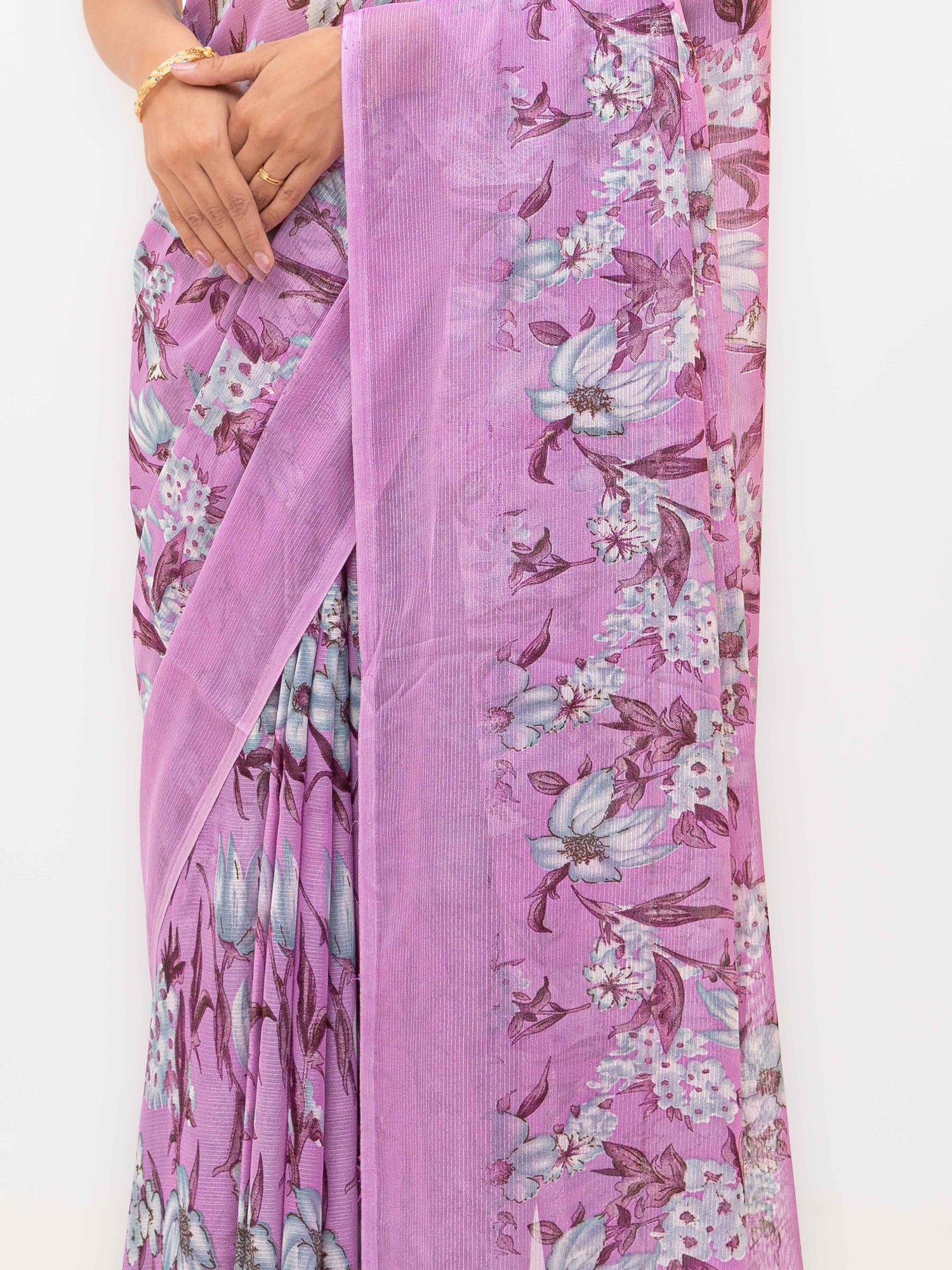 Light Purple Chiffon Georgette Saree
