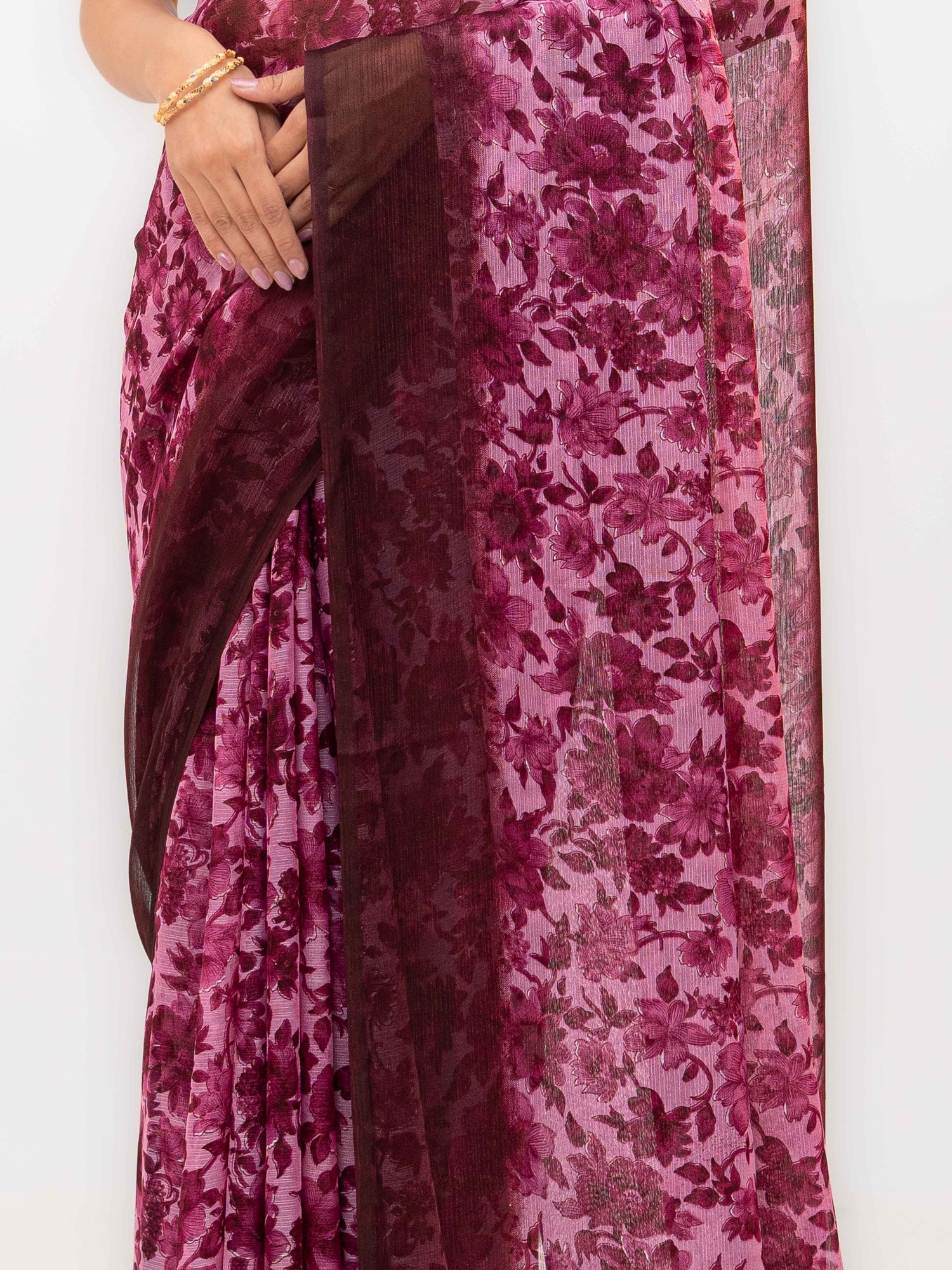 Purple Chiffon Georgette Saree