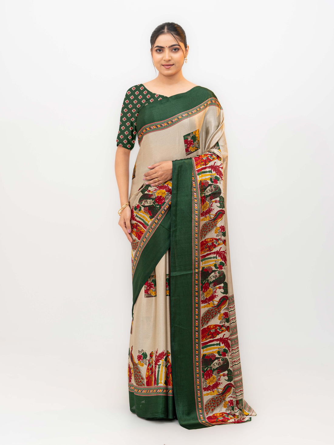 Dark Green Turkey Silk Saree