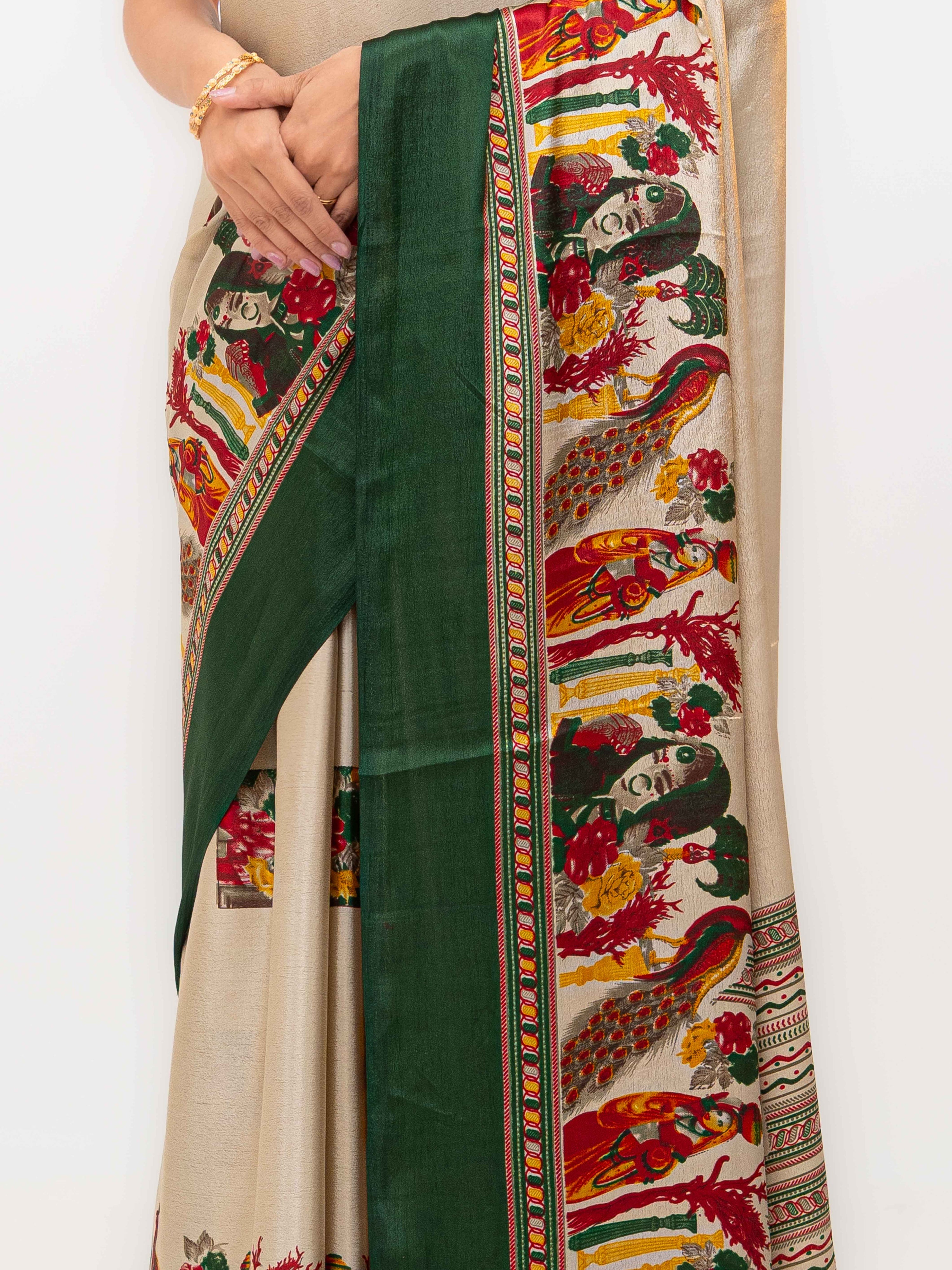Dark Green Turkey Silk Saree