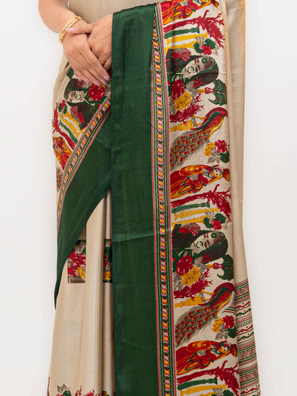 Dark Green Turkey Silk Saree