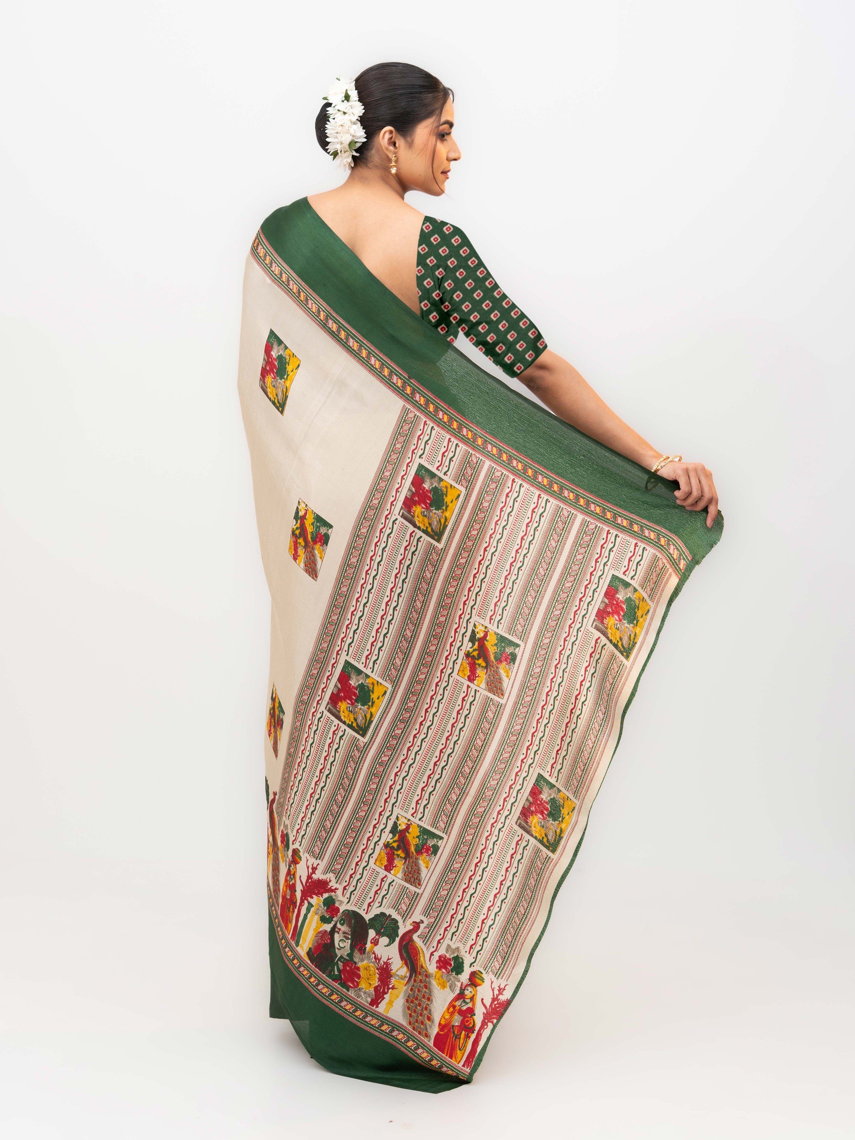 Dark Green Turkey Silk Saree