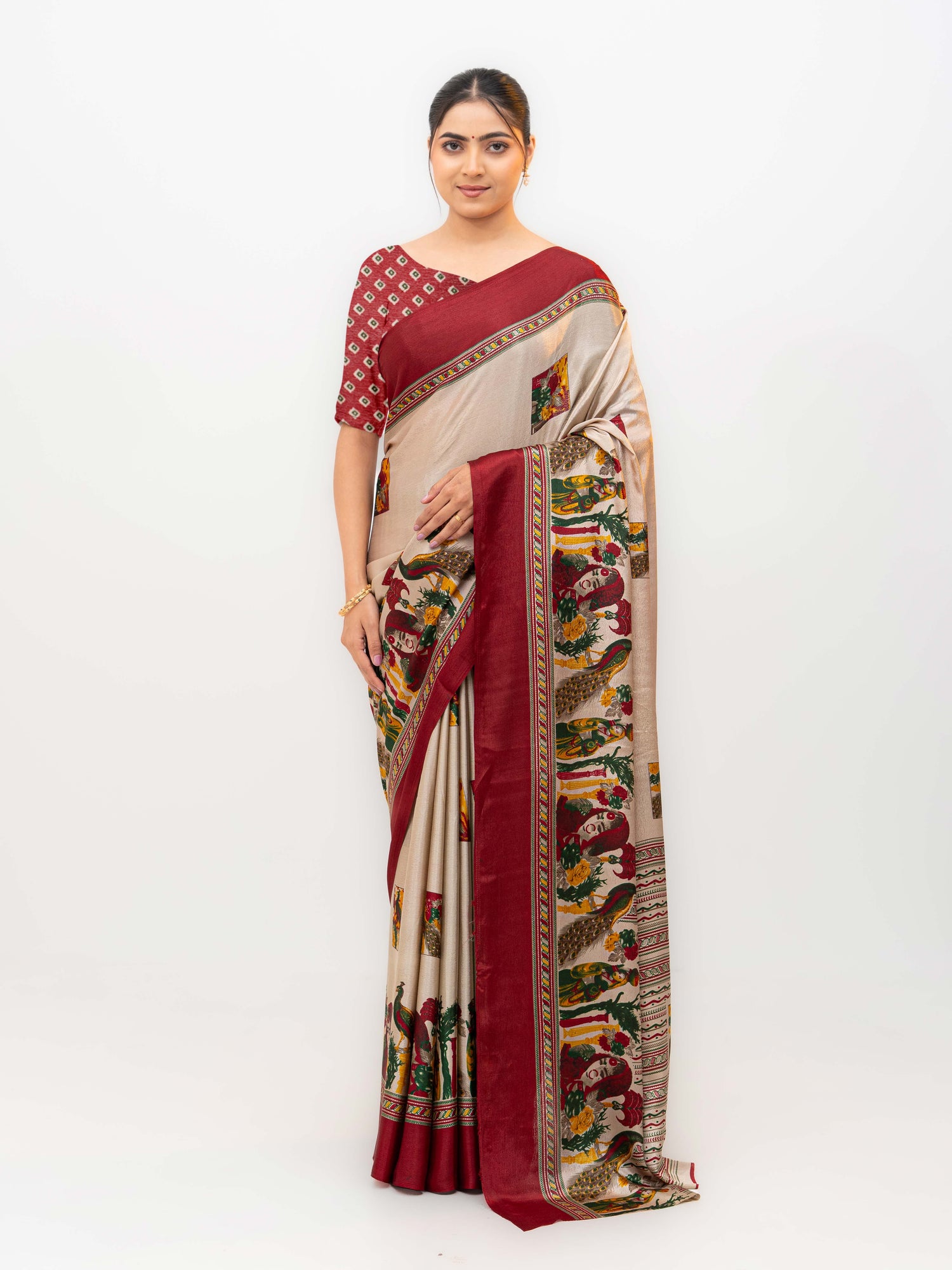 Maroon Turkey Silk Saree