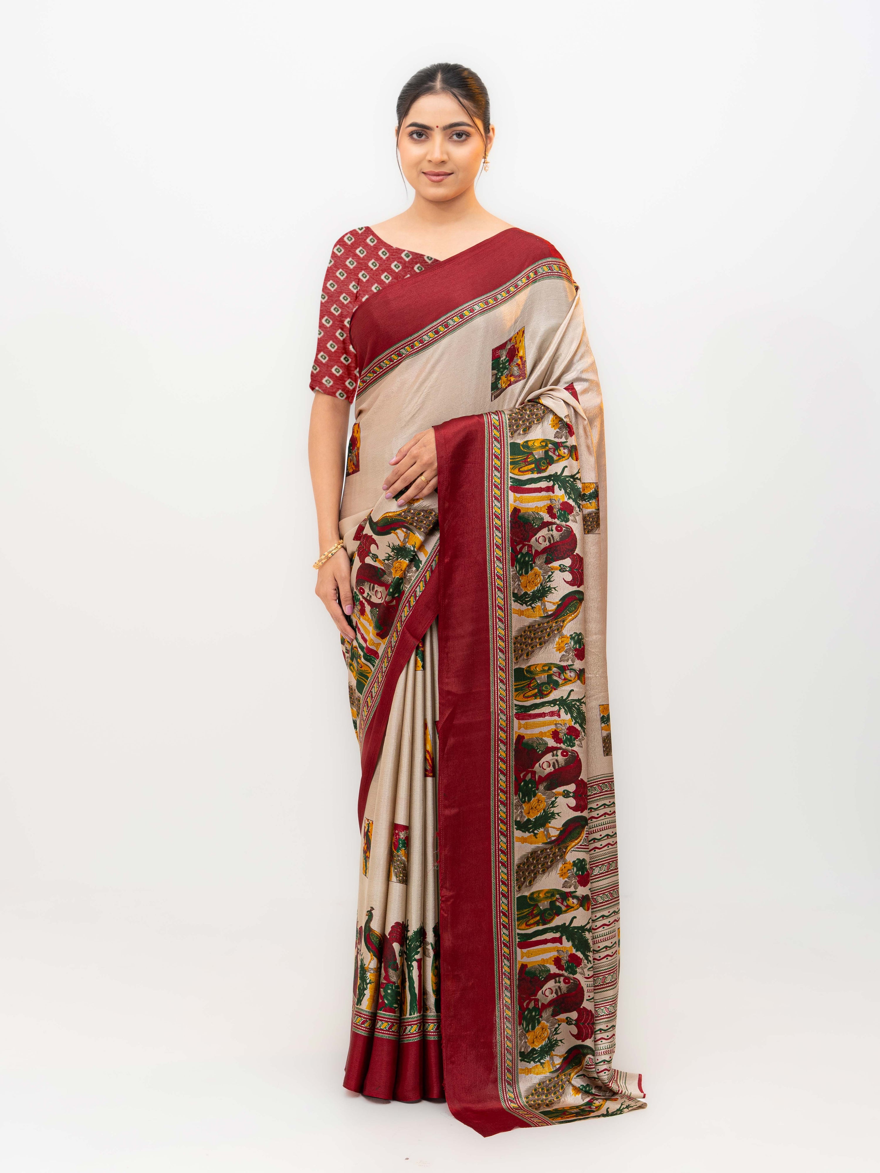 Maroon Turkey Silk Saree