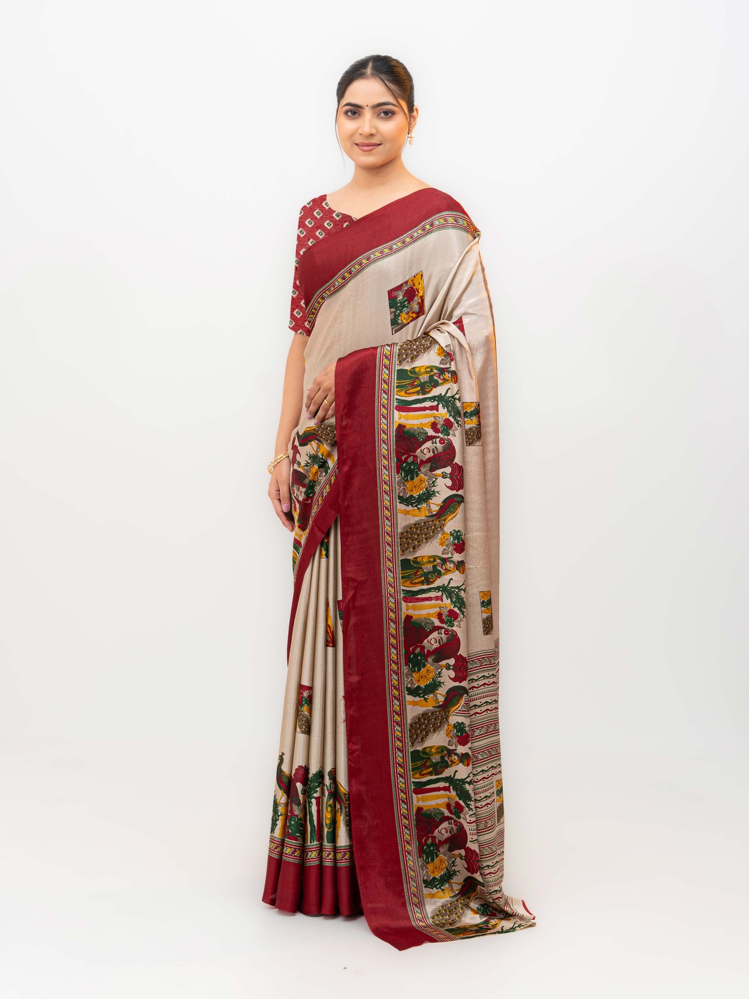 Maroon Turkey Silk Saree