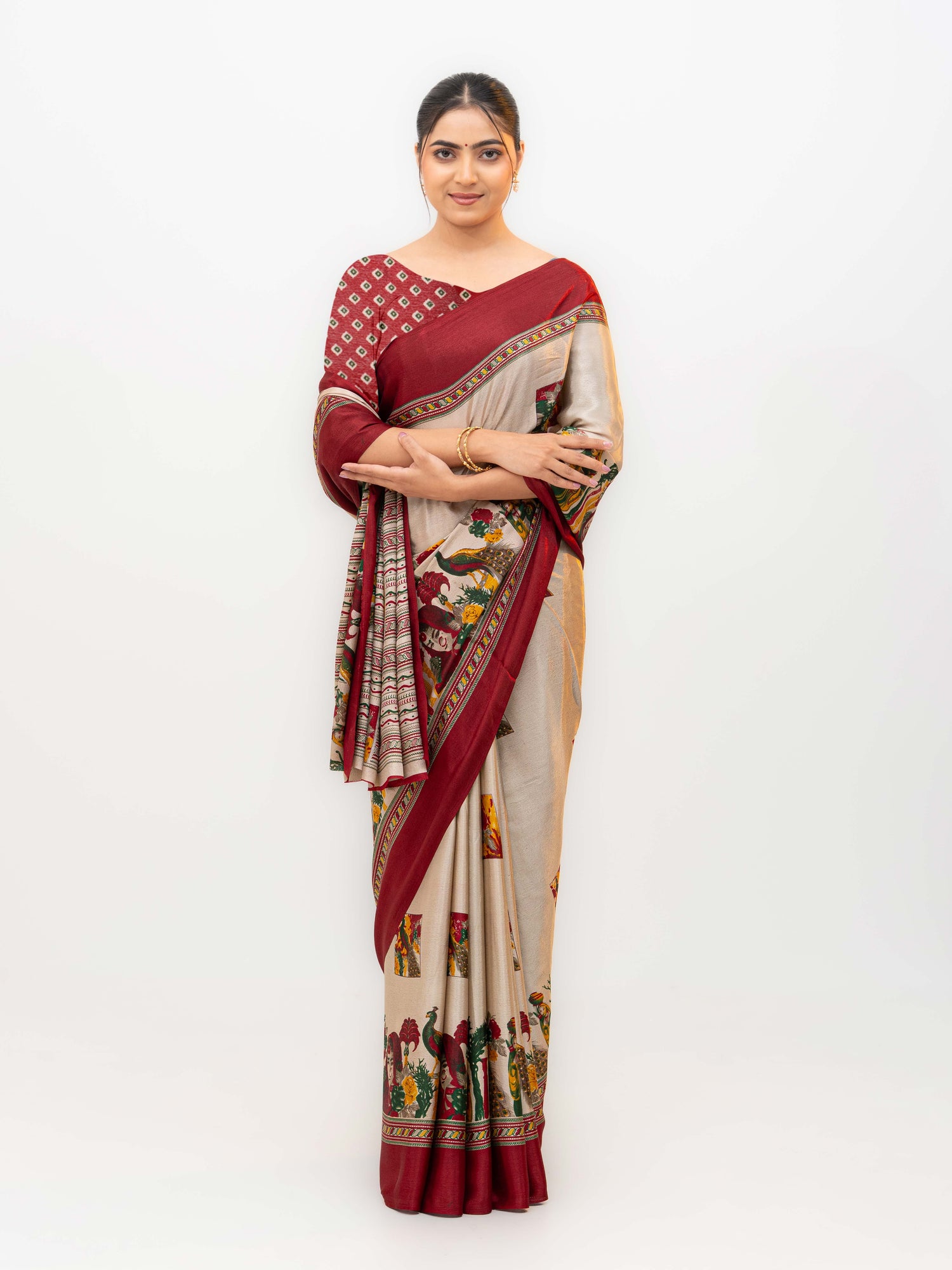 Maroon Turkey Silk Saree