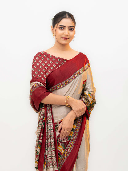 Maroon Turkey Silk Saree