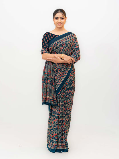Navy Blue Georgette Saree