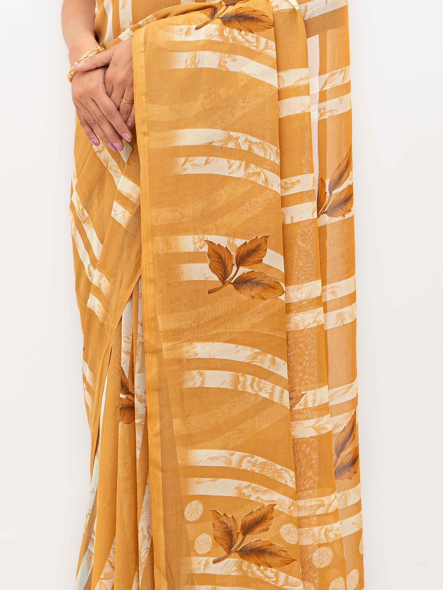 Mustard Soft Georgette Saree