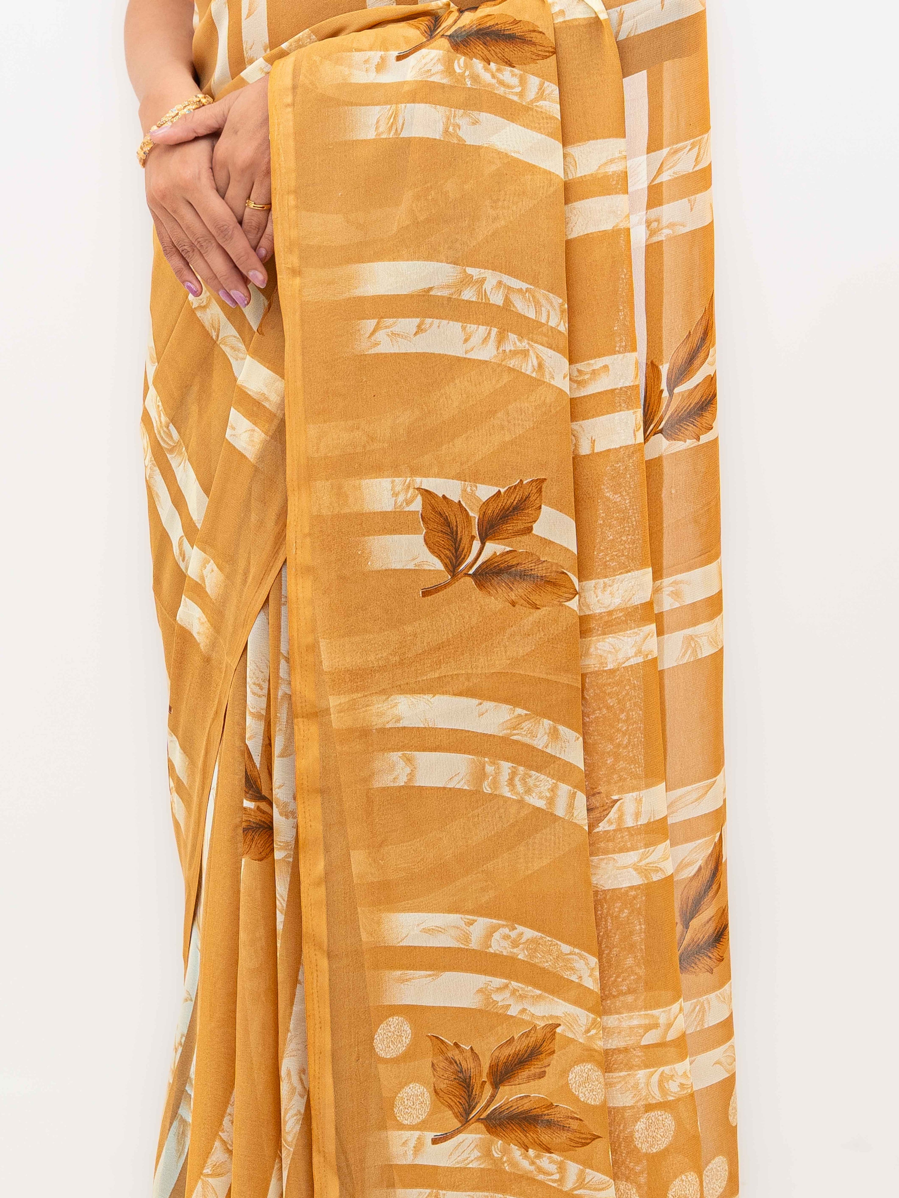 Mustard Soft Georgette Saree