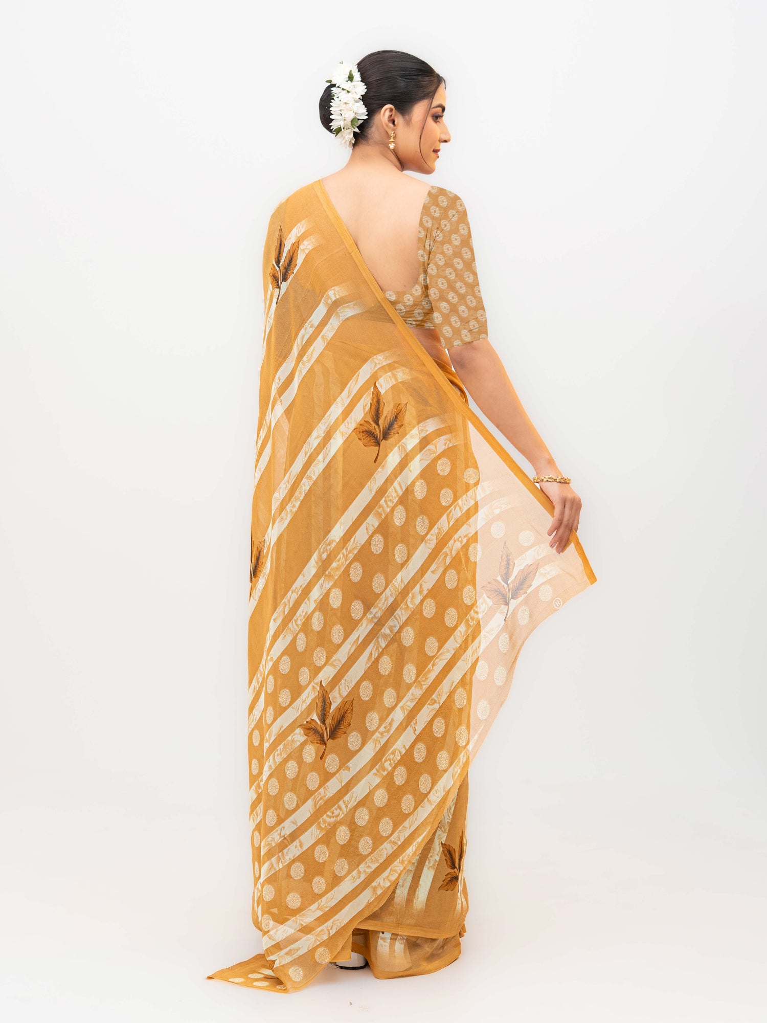 Mustard Soft Georgette Saree