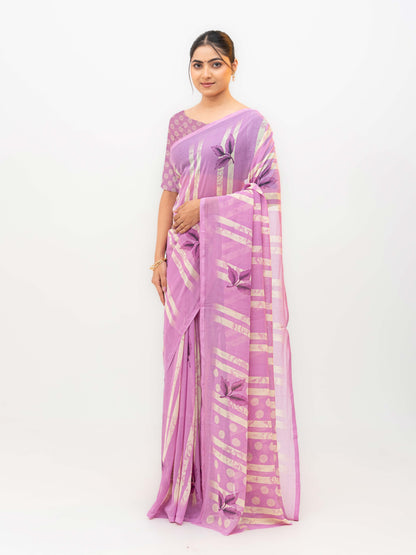 Lilac Soft Georgette Saree