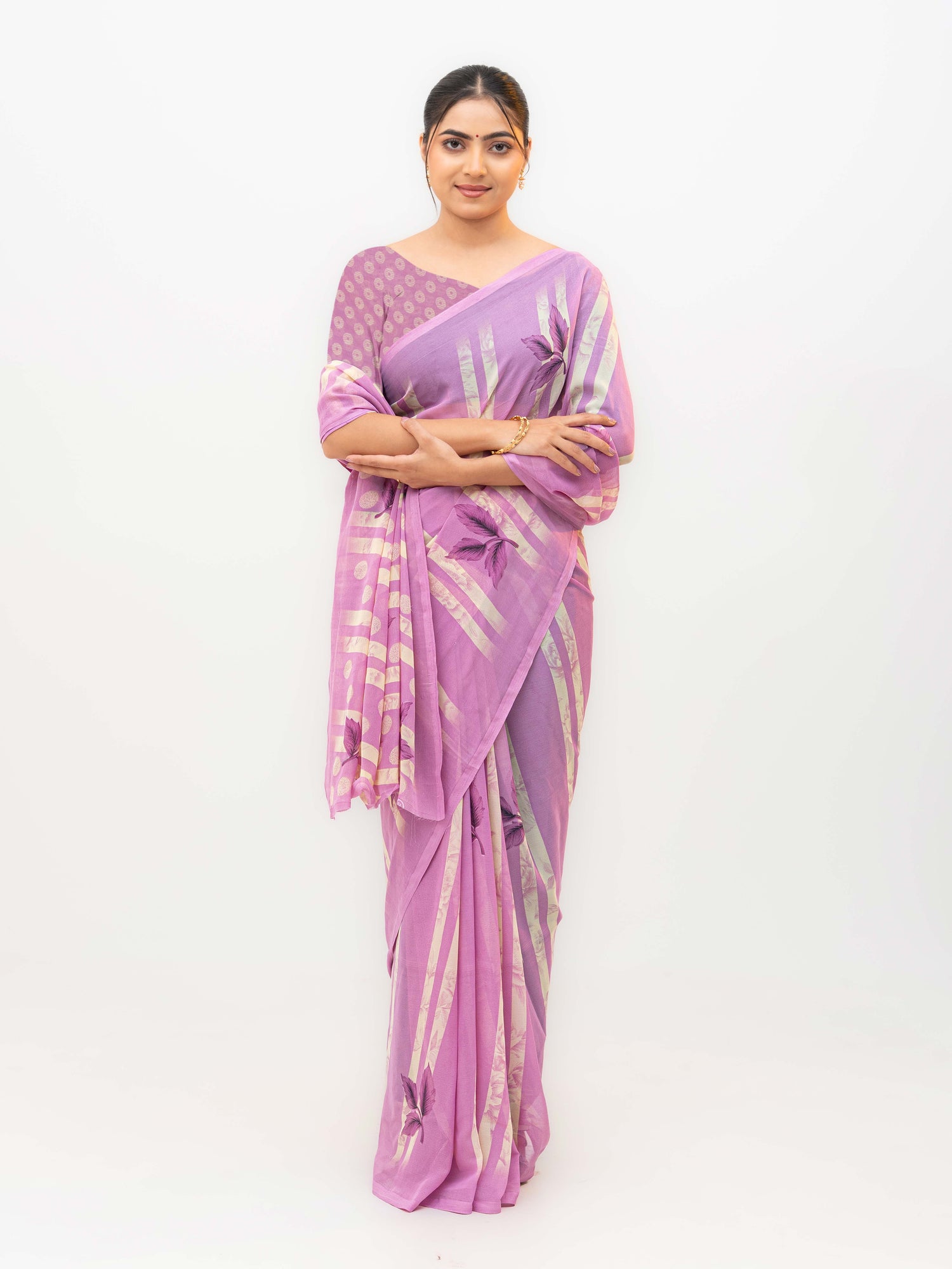 Lilac Soft Georgette Saree