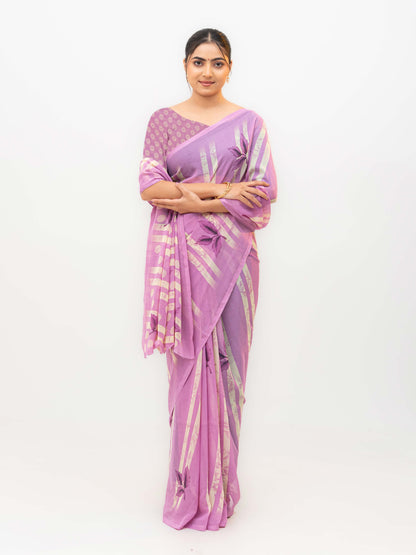 Lilac Soft Georgette Saree