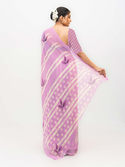 Lilac Soft Georgette Saree