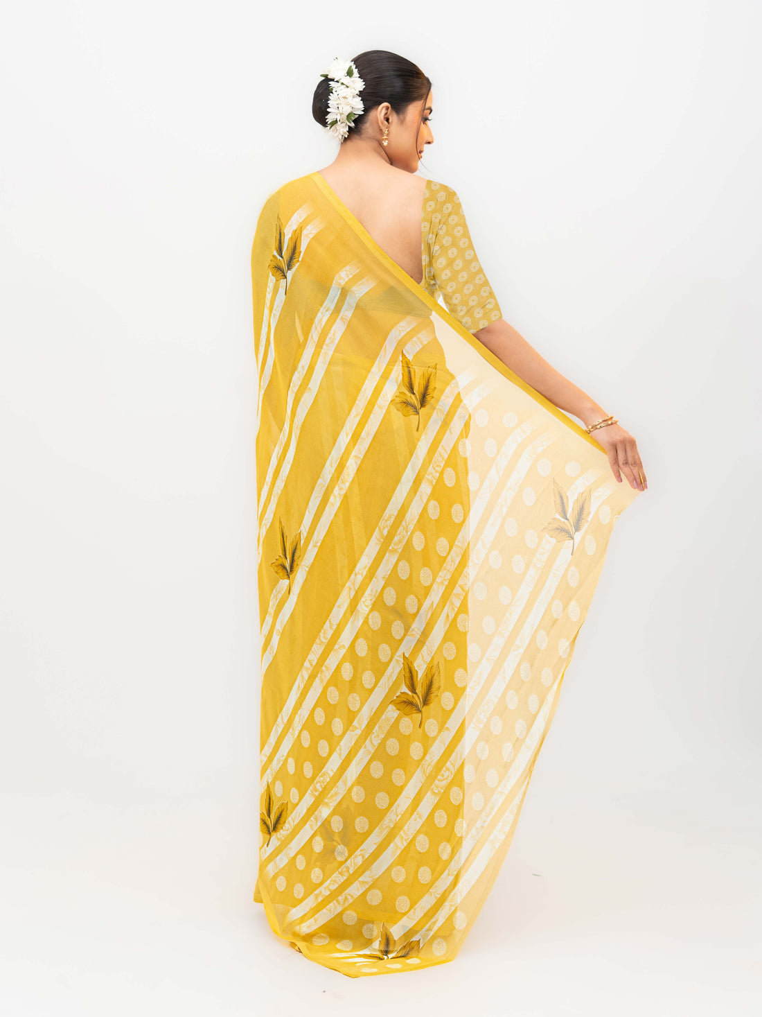 Yellow Soft Georgette Saree