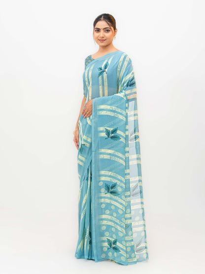Sky Blue Georgette Saree