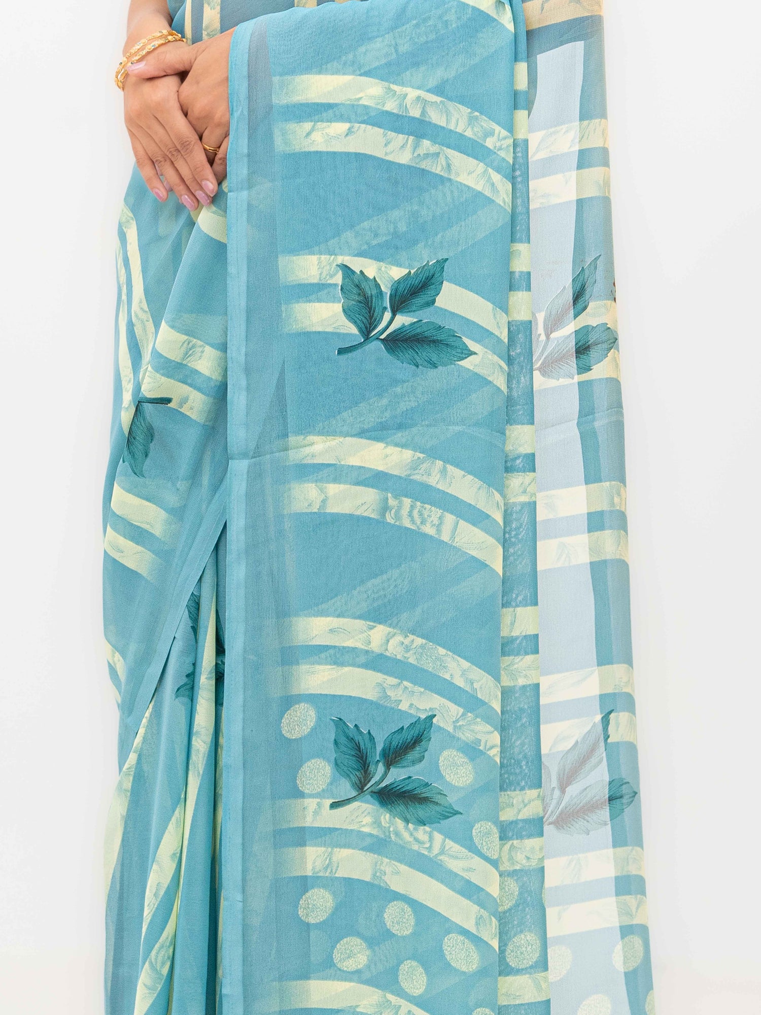 Sky Blue Georgette Saree