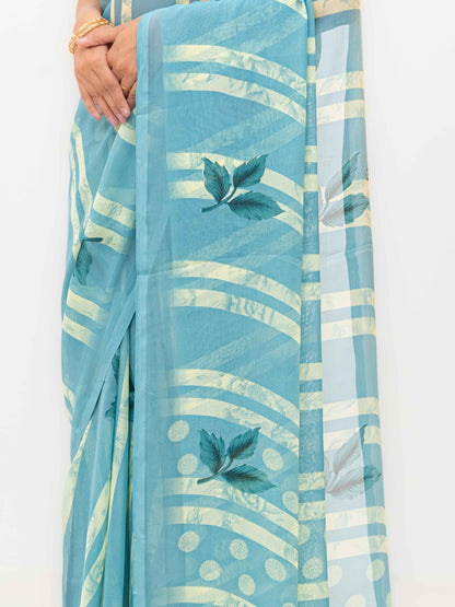 Sky Blue Georgette Saree