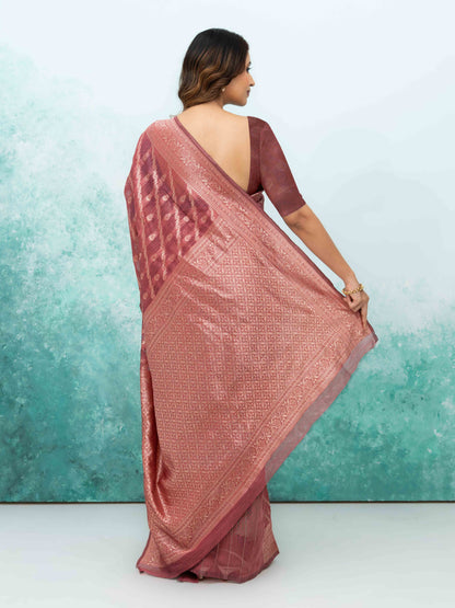 Rose Gold  Poly Cotton Saree