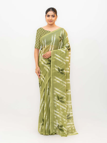 Green Soft Georgette Saree