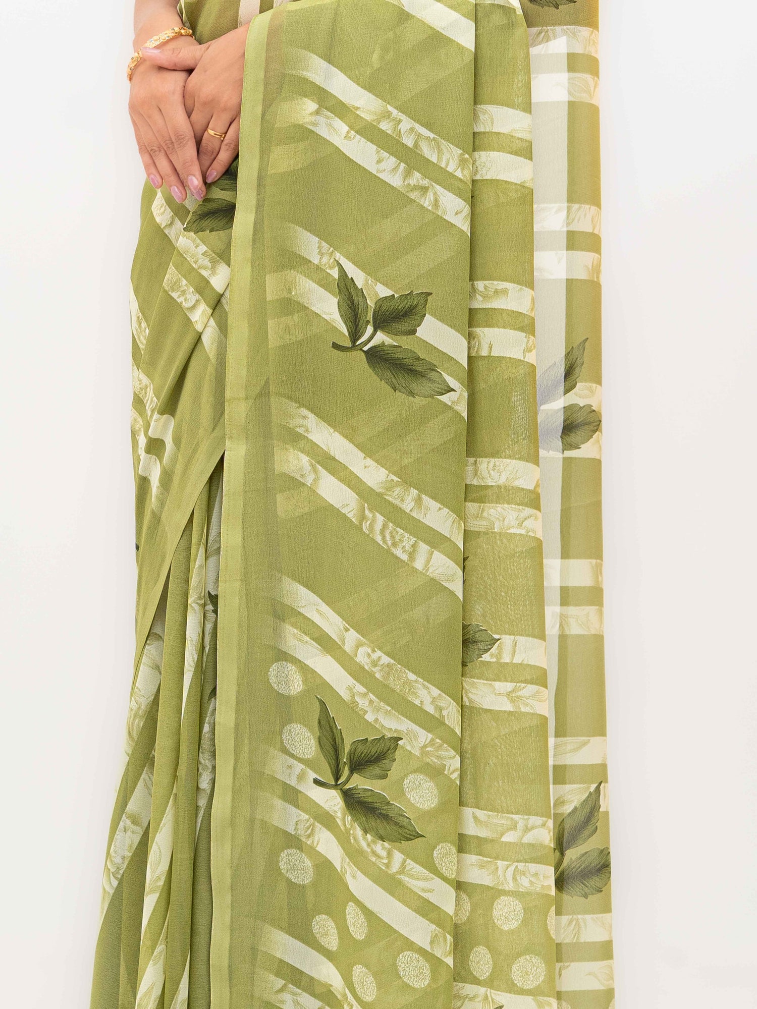 Green Soft Georgette Saree