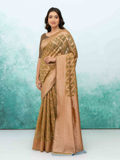 Mustard Gold poly Cotton Saree