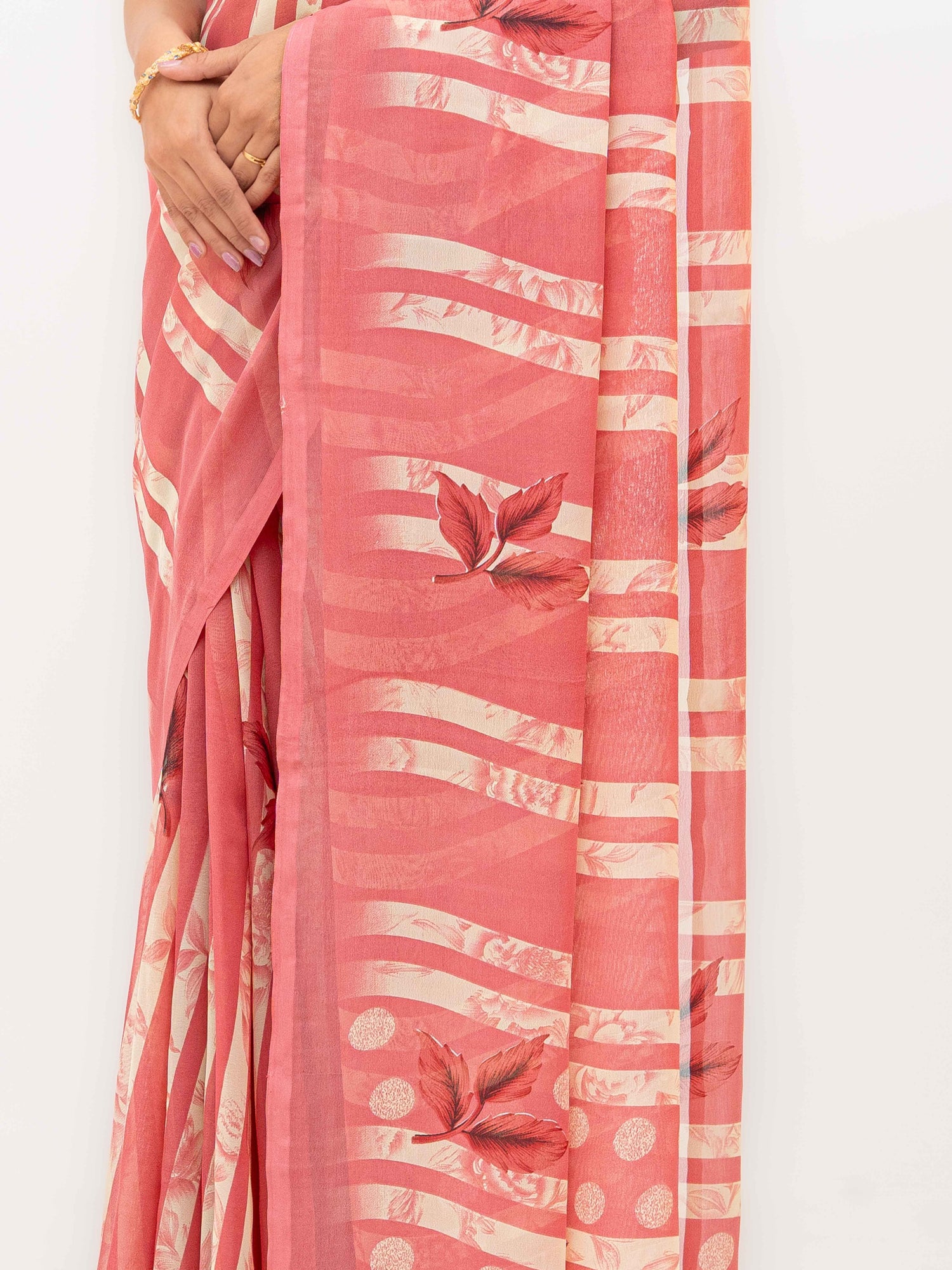 Pink Georgette Saree