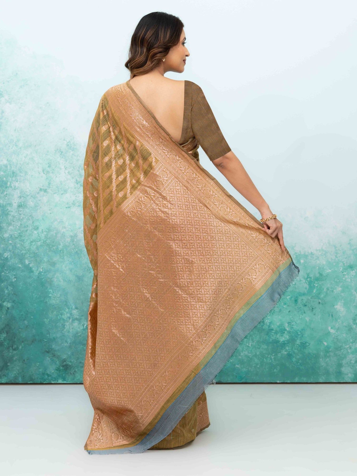Mustard Gold poly Cotton Saree