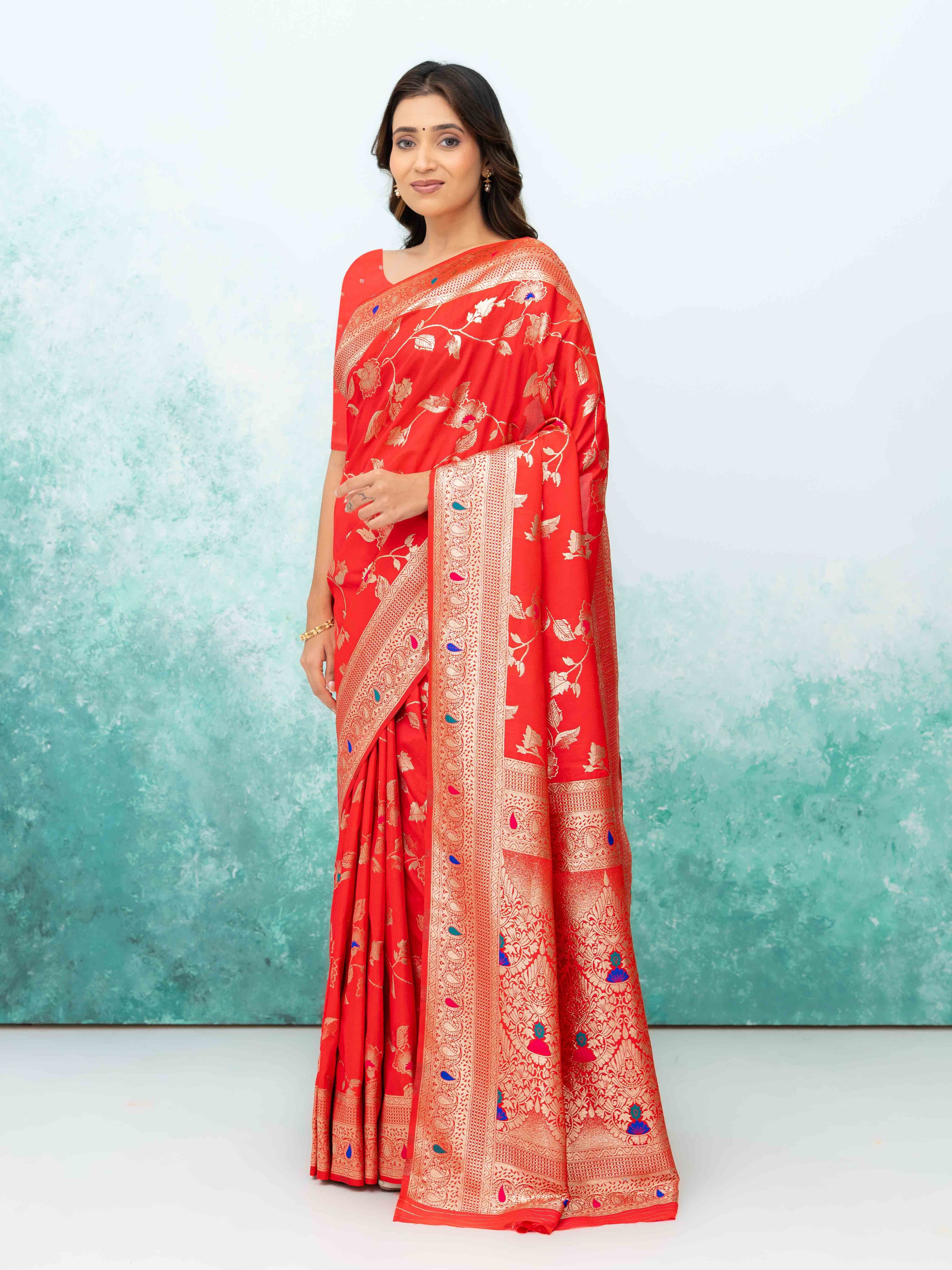 Red Banarasi Silk Saree