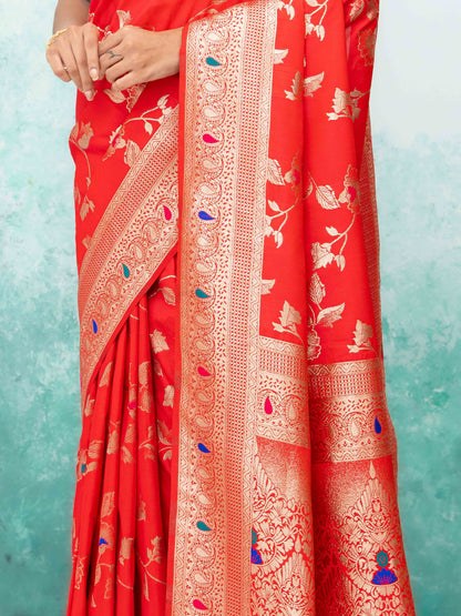 Red Banarasi Silk Saree