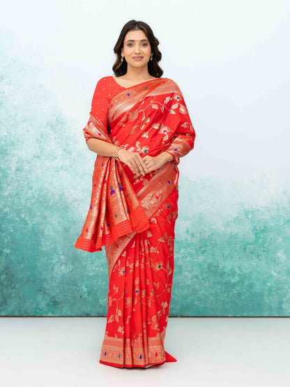 Red Banarasi Silk Saree