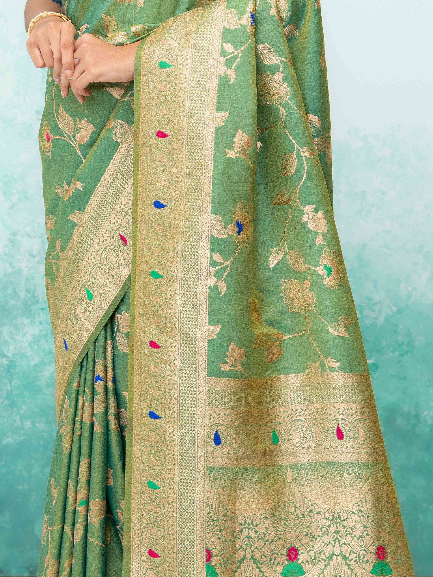 Pista Green  Banarasi Silk Saree