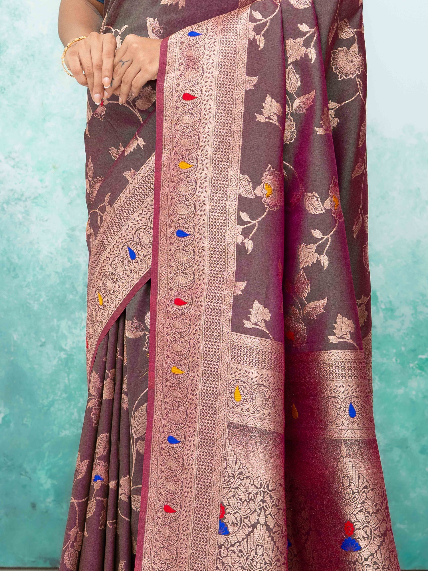 Rose Purple  Banarasi Silk Saree