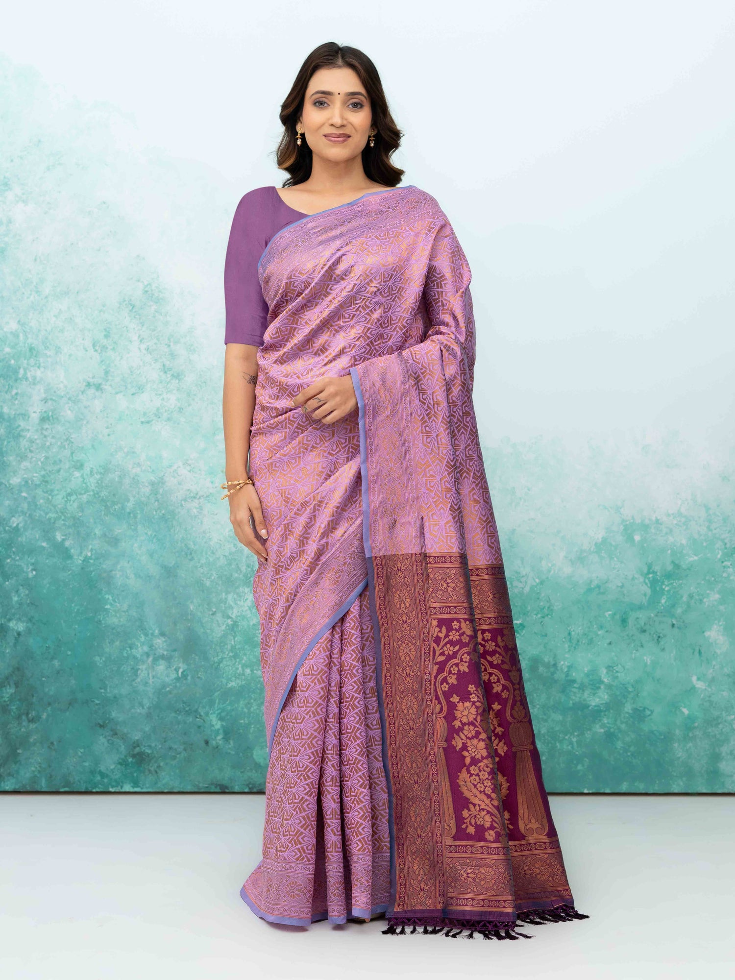 Pink Poly Silk Saree