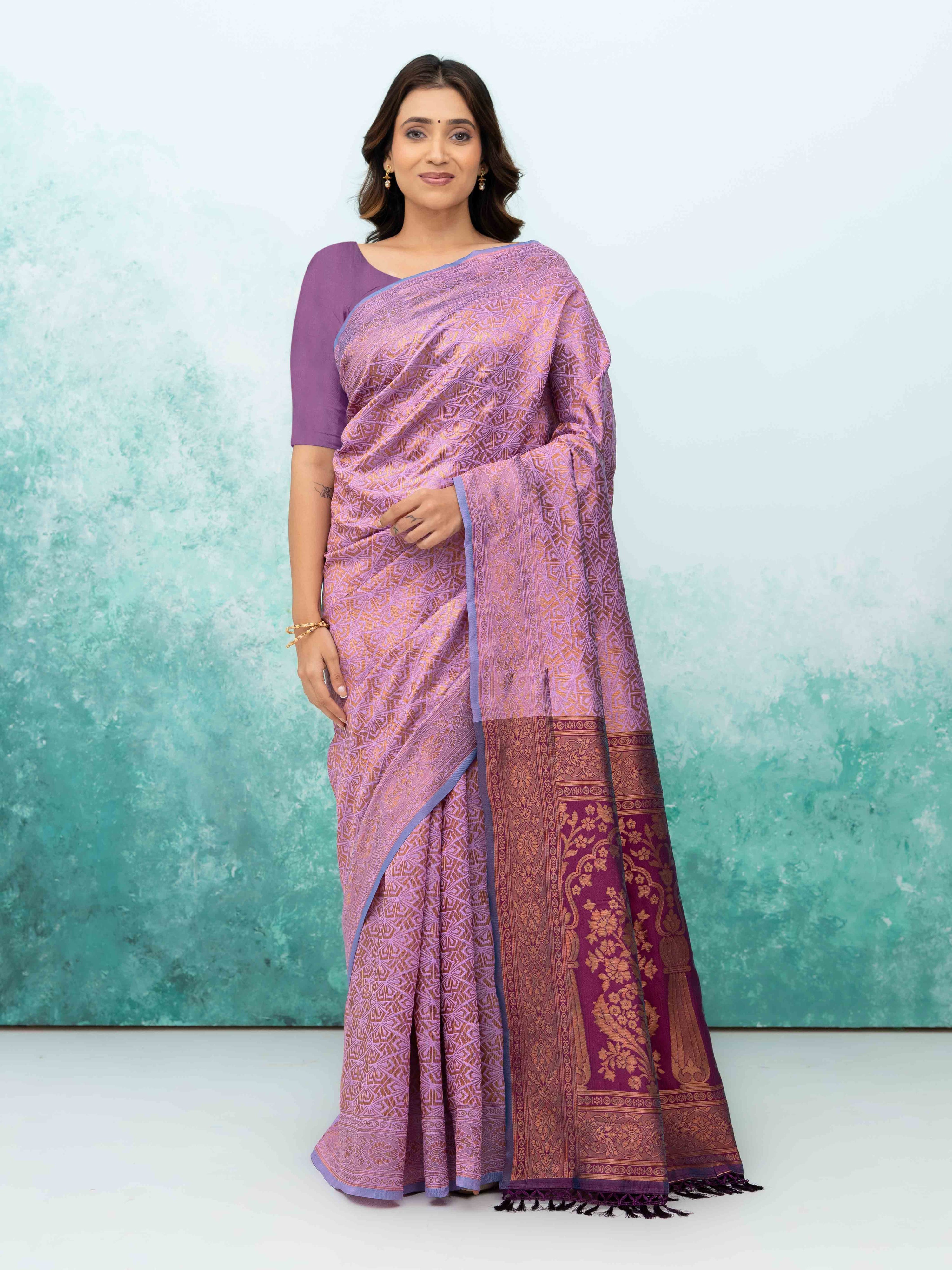 Pink Poly Silk Saree