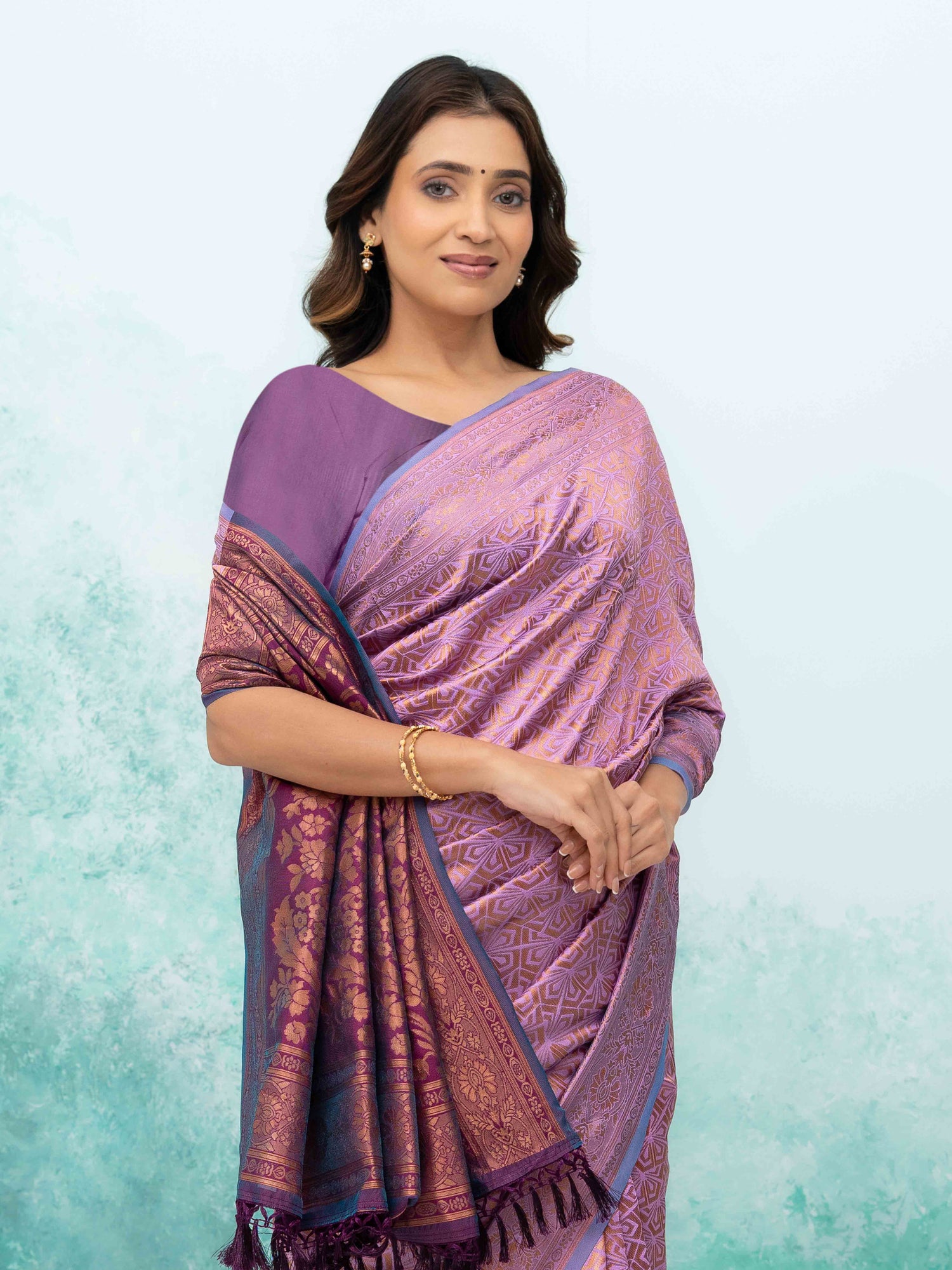 Pink Poly Silk Saree