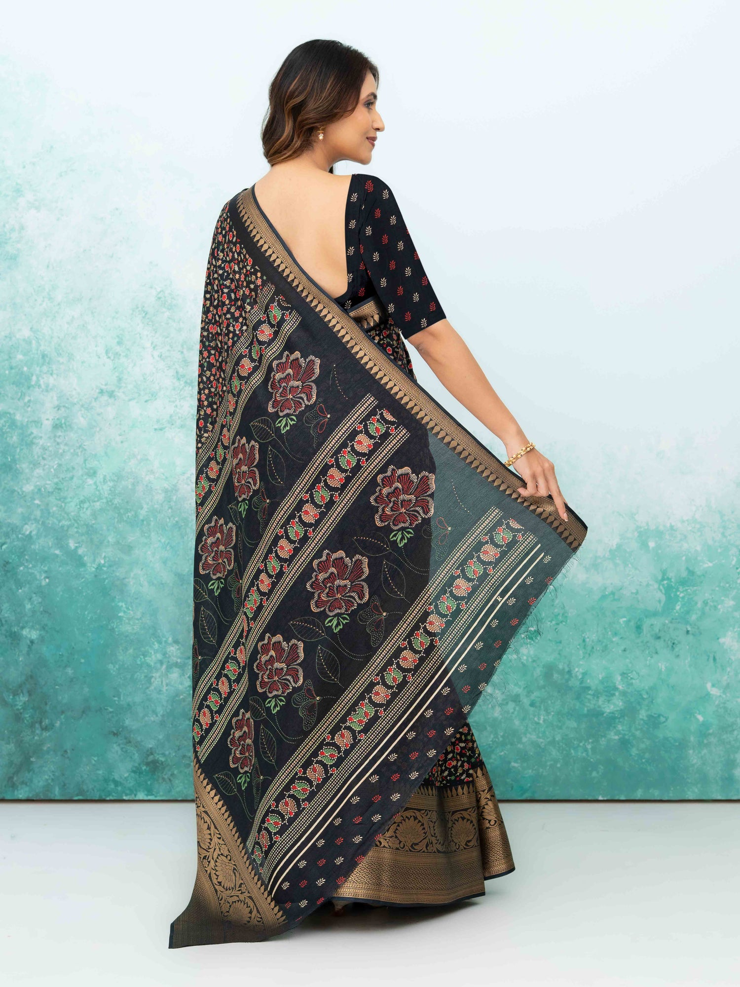 Black Crepe Saree