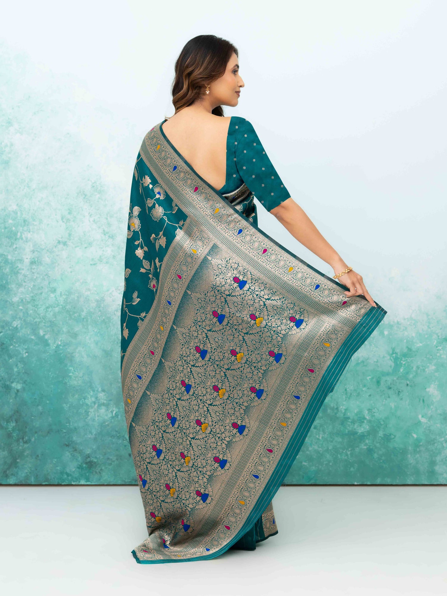 Rama Banarasi Silk Saree