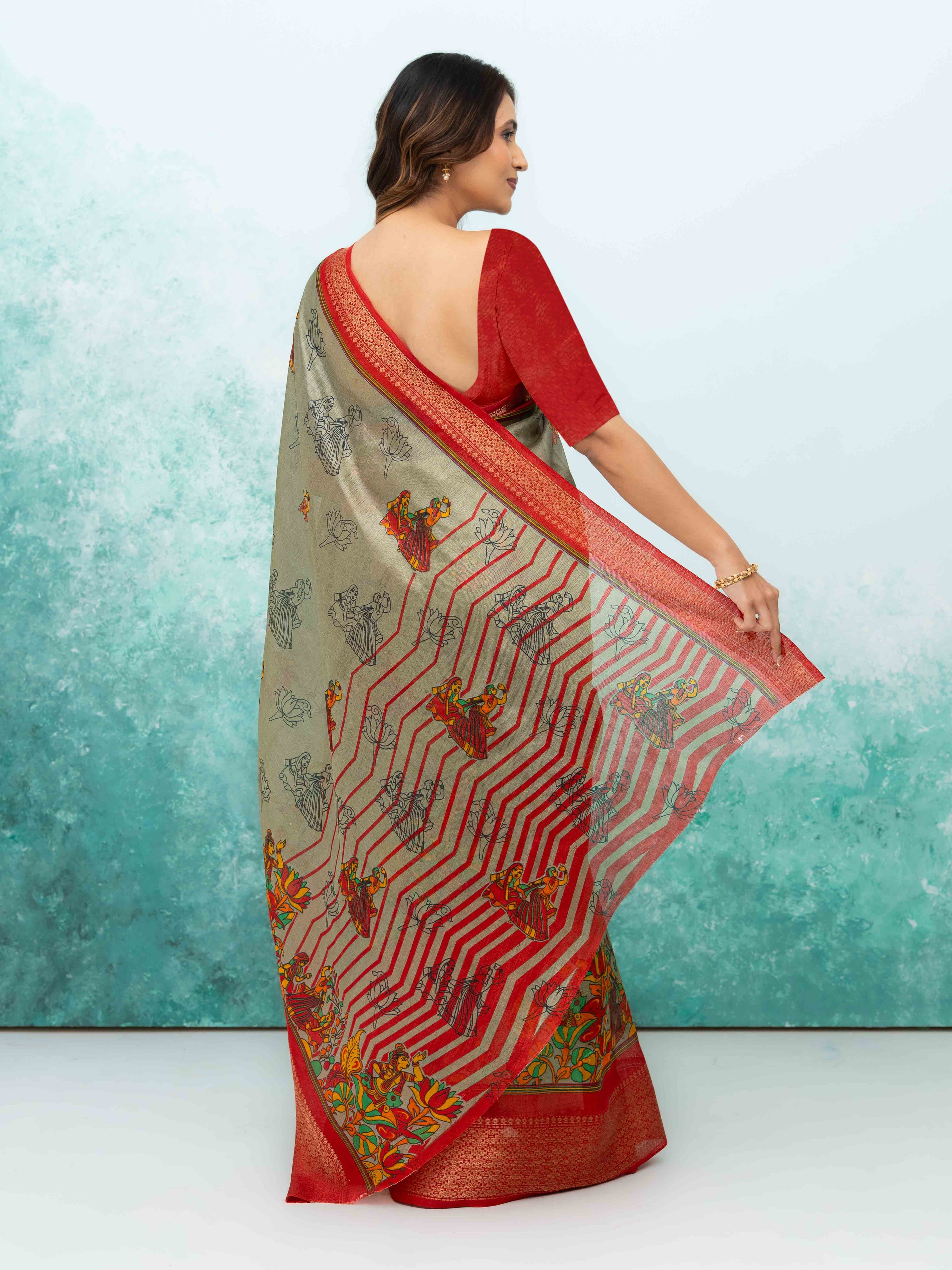Gray Poly Cotton Saree