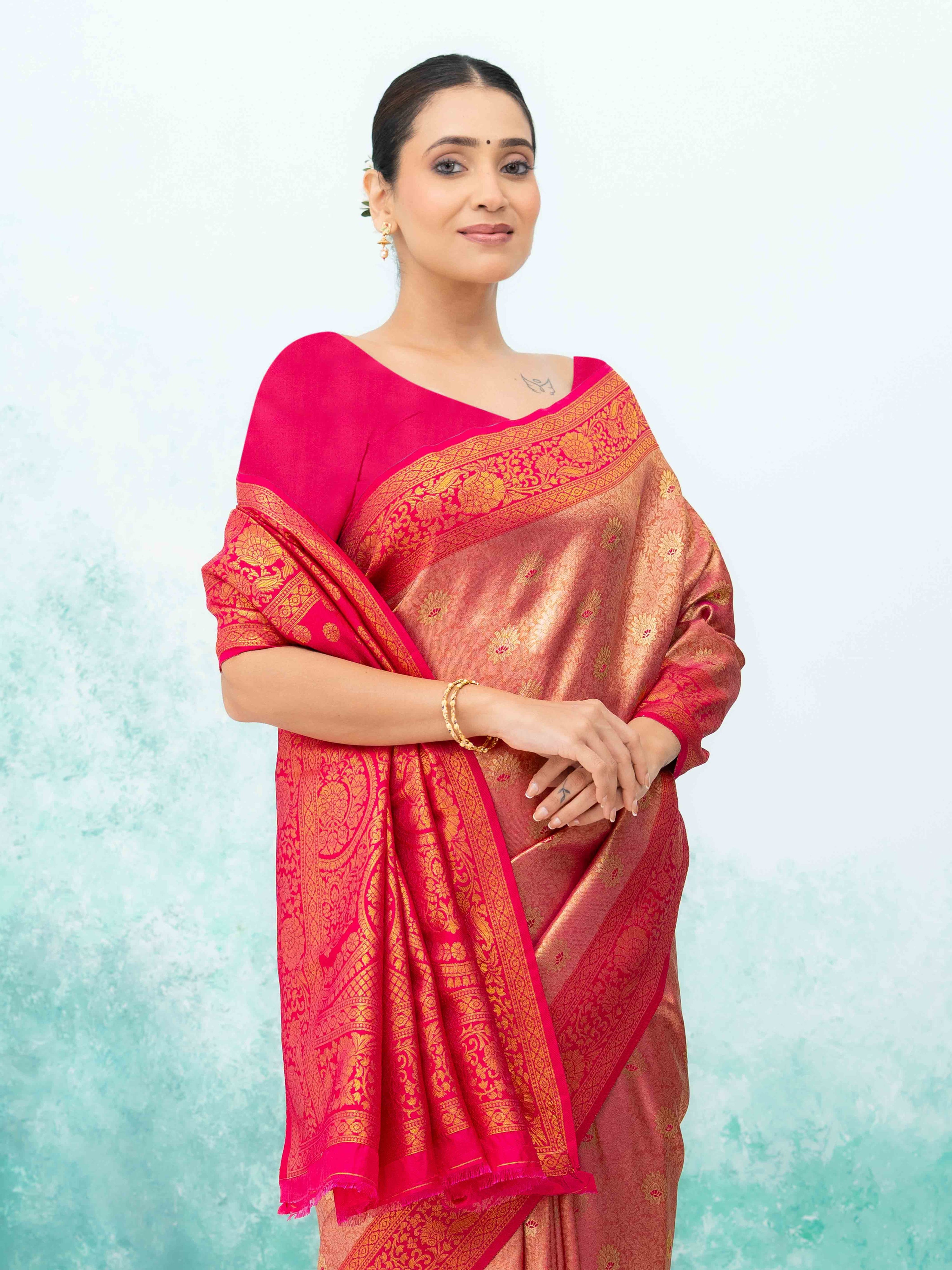 Pink Kanchivaram Saree