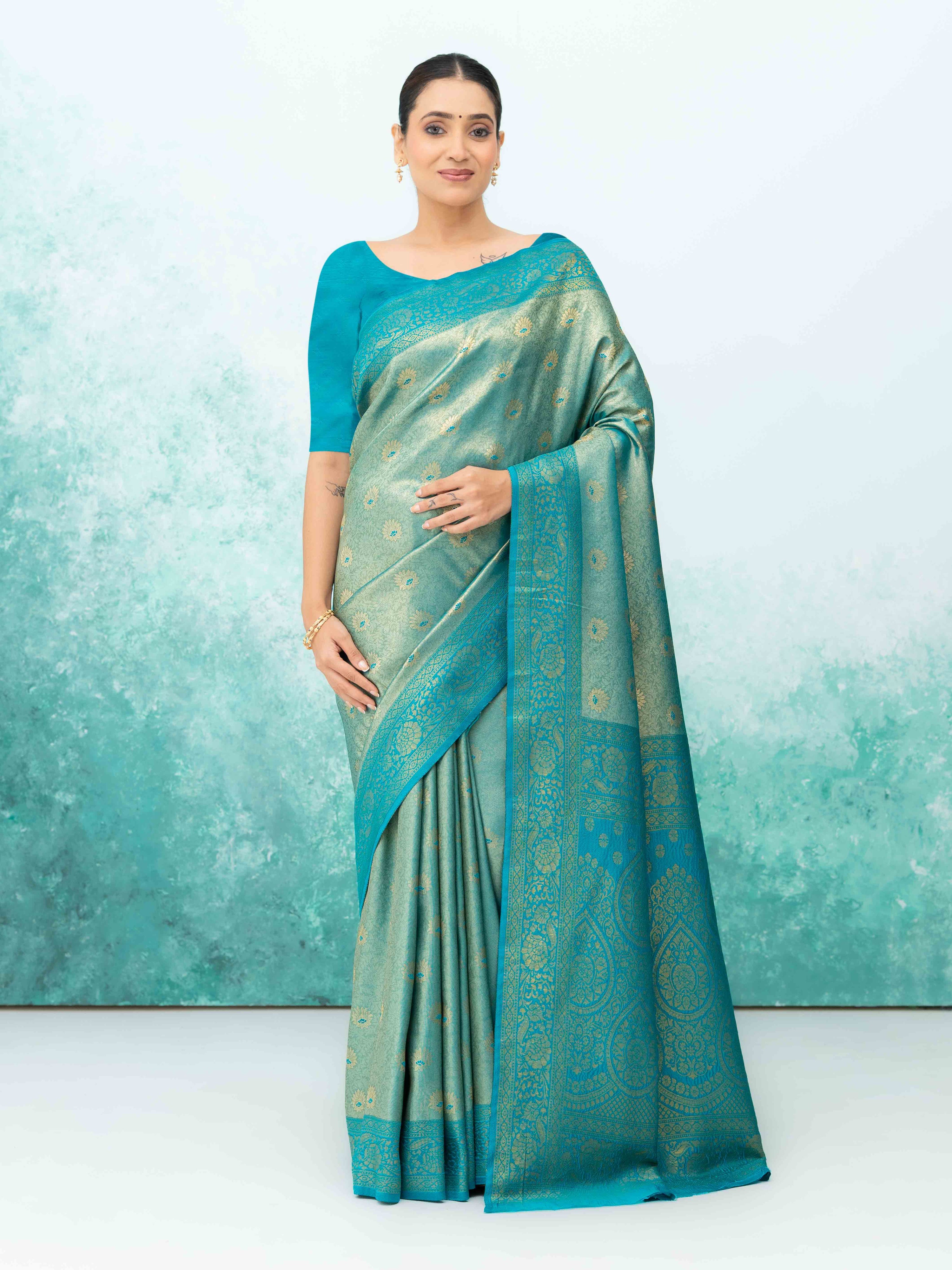 Sky Blue Kanchivaram Saree