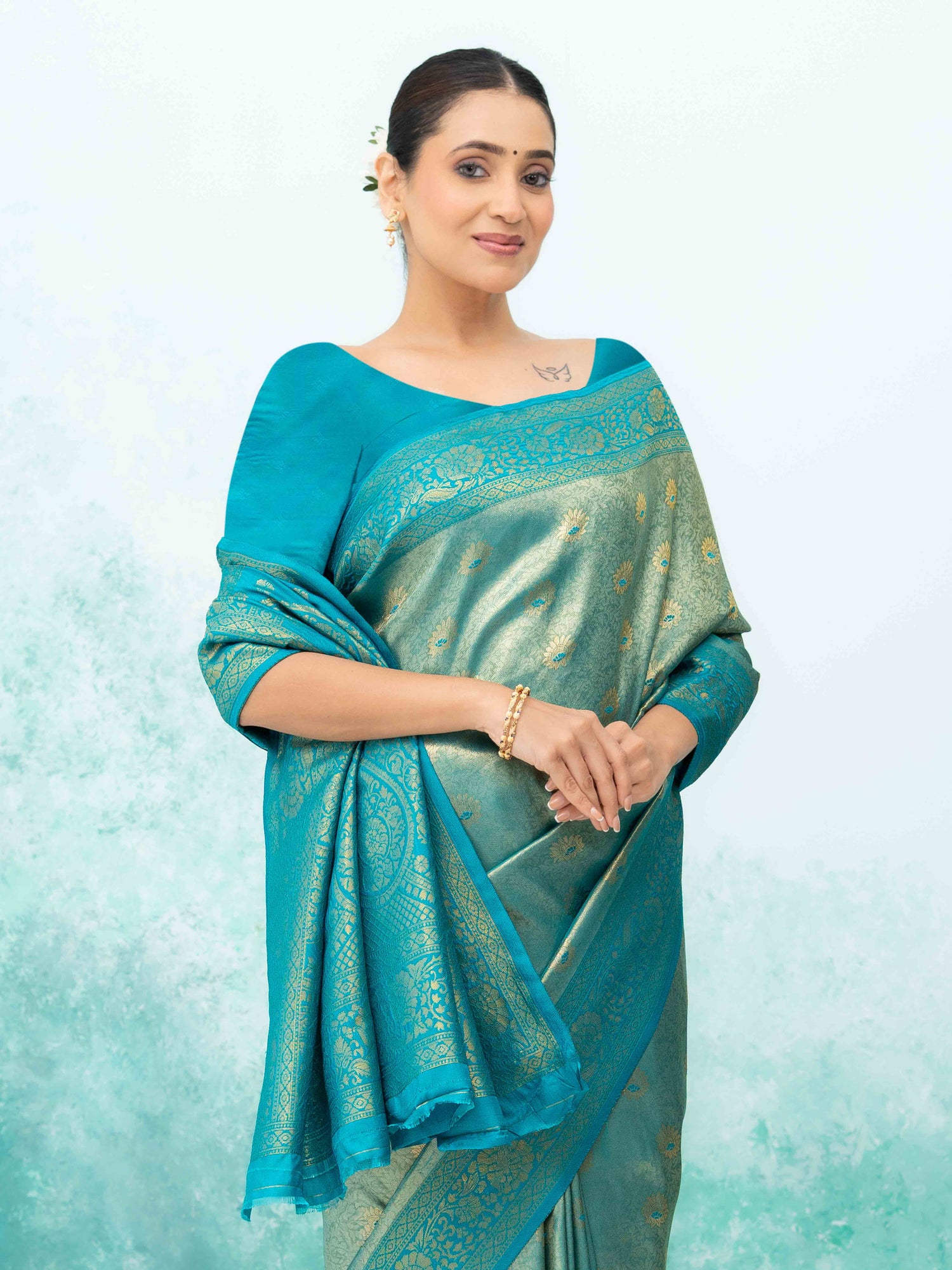 Sky Blue Kanchivaram Saree