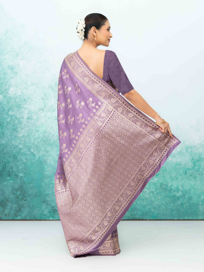 Purple  Banarasi Silk Saree
