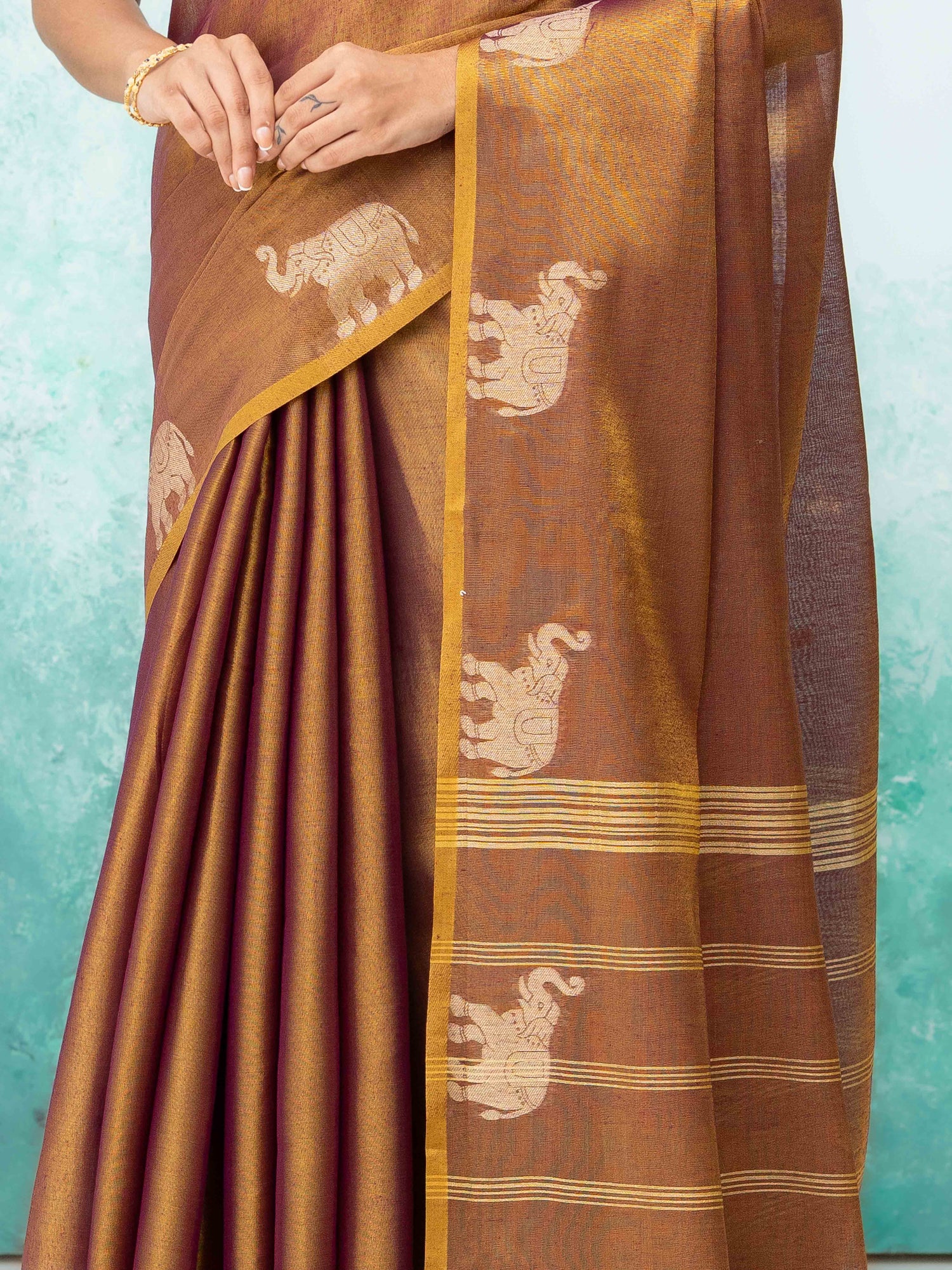Rose Purple Tusser Silk Saree
