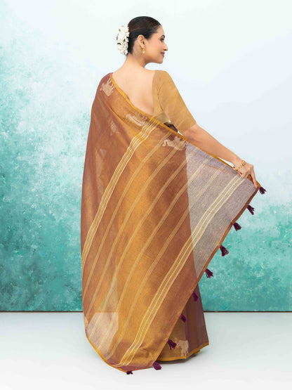 Rose Purple Tusser Silk Saree
