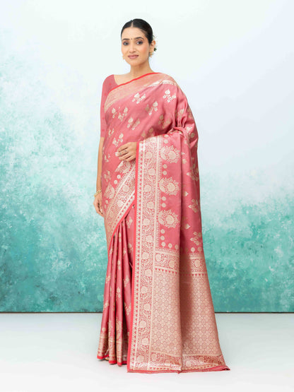 Pink Banarasi Silk Saree