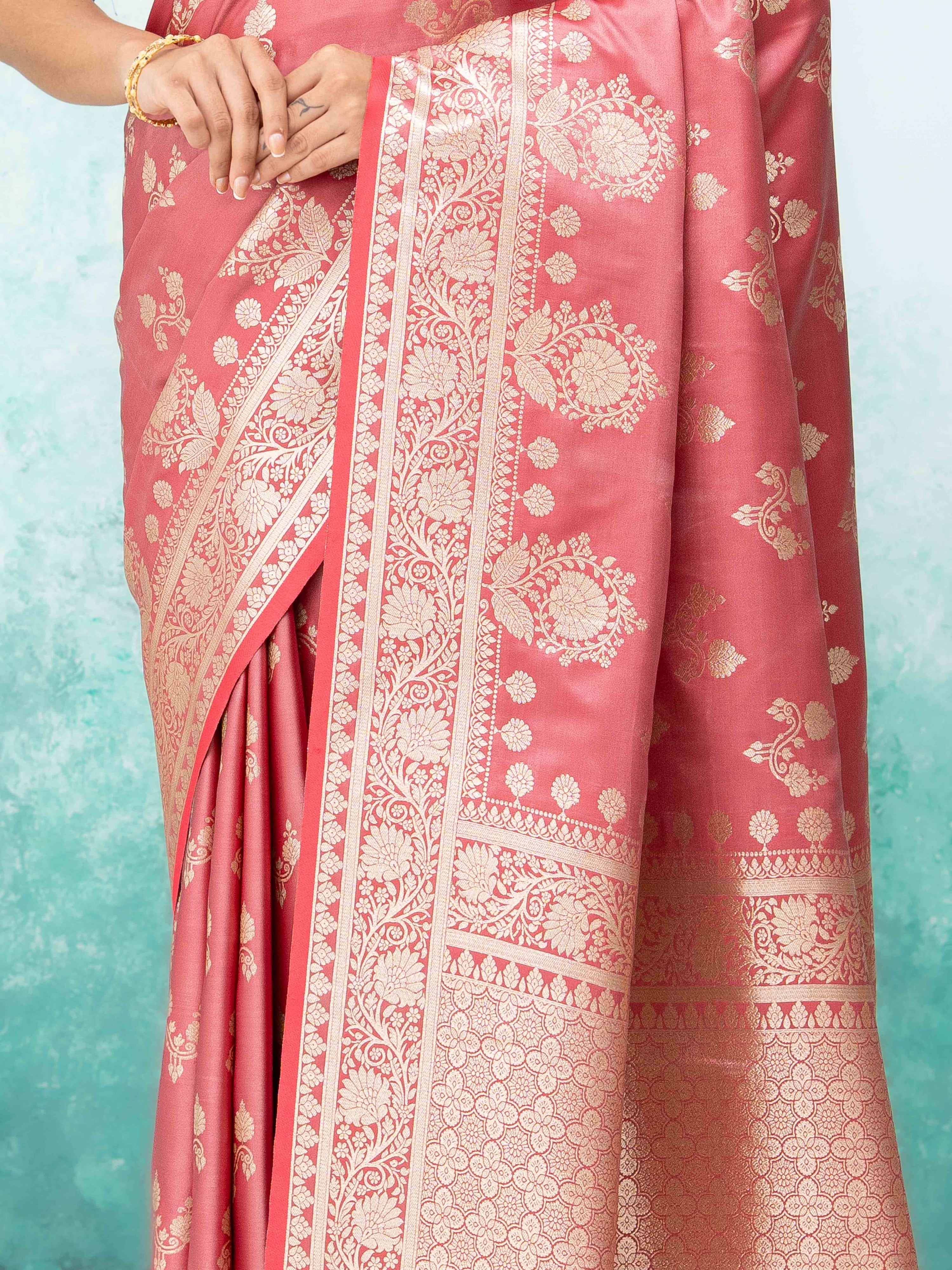 Pink Banarasi Silk Saree